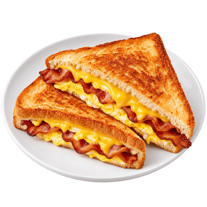 Bacon, egg & cheese (breakfast sandwich)
